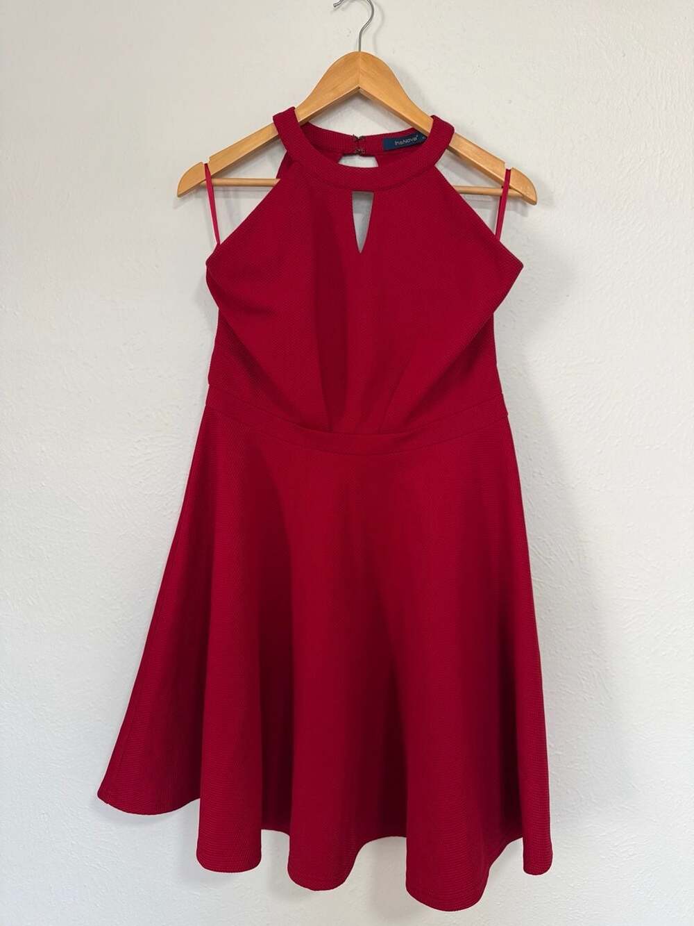 InsNova Red Textured Fit and Flare Mini Dress Size XL